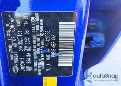 2013 Hyundai Accent Gls из США, поврежденный, VIN KMHCT4AE7DU429538